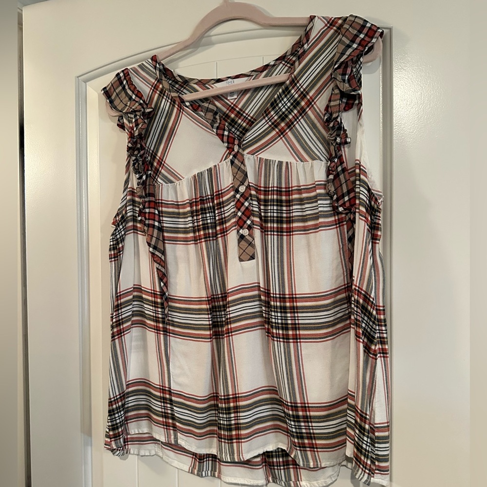 Plaid Ruffle Blouse